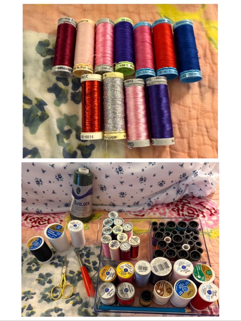 Crafter’s Supply Case Filled with Various Threads and Sewing Supplies